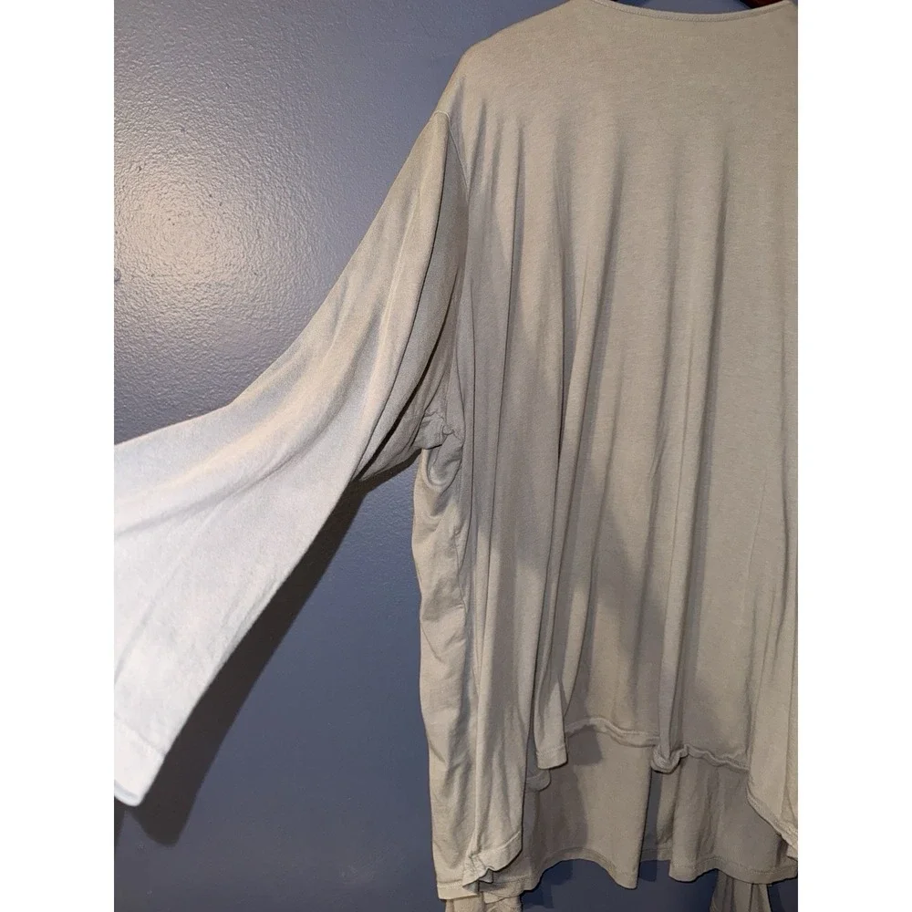 Woman Within Cardigan Womens 4X 32 34 Gray Sequin Breathable Stretch Shirt